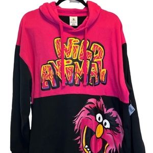Disney Adult Muppets Red Animal Hoodie Sweater XXL SOFT NEW